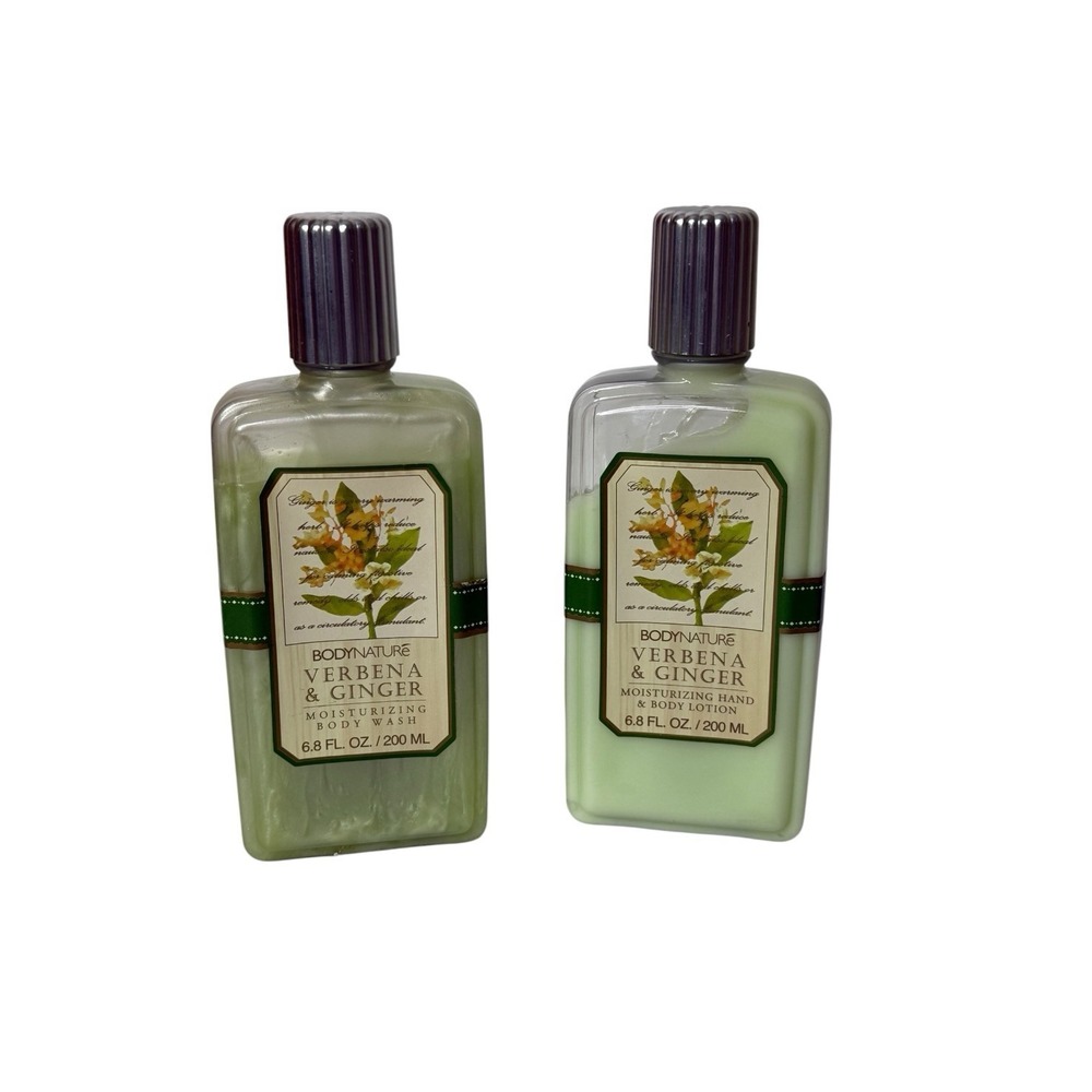 Body Nature Verbena & Ginger Moisturizing Body Wash &‎ Body Lotion Set